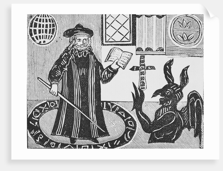 Faust Standing in a Magic Circle Giving Instruction on Devilry by Anonymous