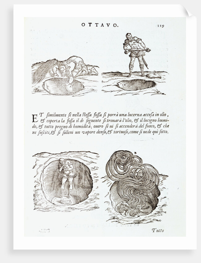 Illustration of Methods for Producing Dense Smoke Using Steam and Oil by Giovanni Antonio Rusconi