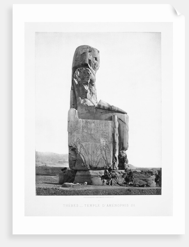 Detail Showing the Pharoah Amenhotep III Enthroned from the Colossi of Memnon at Luxor by Anonymous