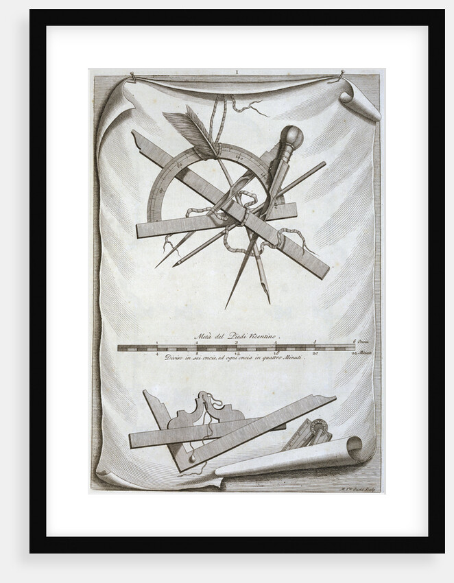 Book Illustration of Architects' and Surveyors' Tools by Micheal van der Gucht