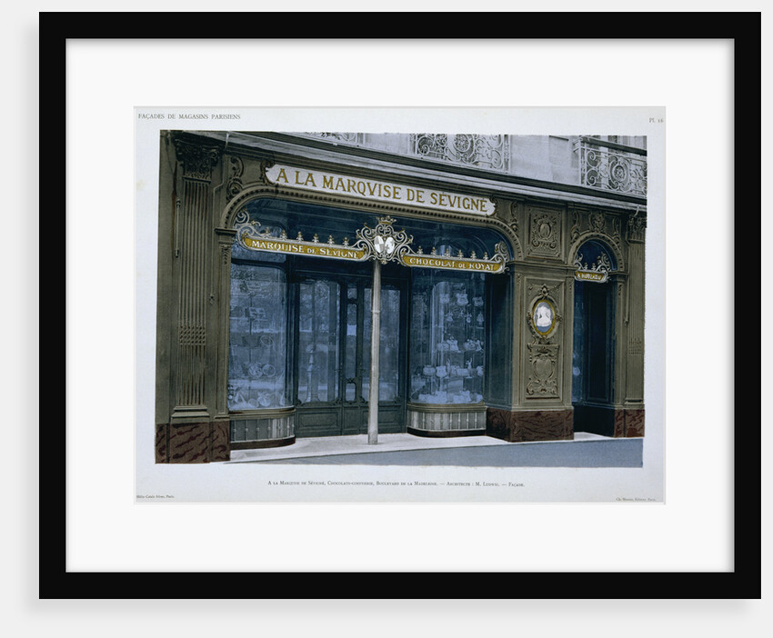 Facade of the a la Marquise de Sevigne Shop in Paris by Anonymous