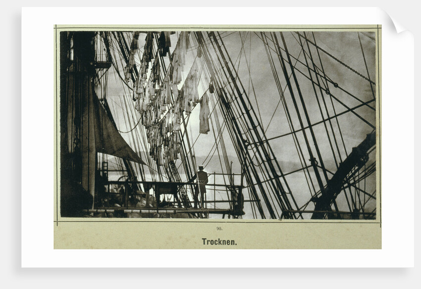 Print of Clothes Drying on the Deck of the SMS Stosch by Anonymous