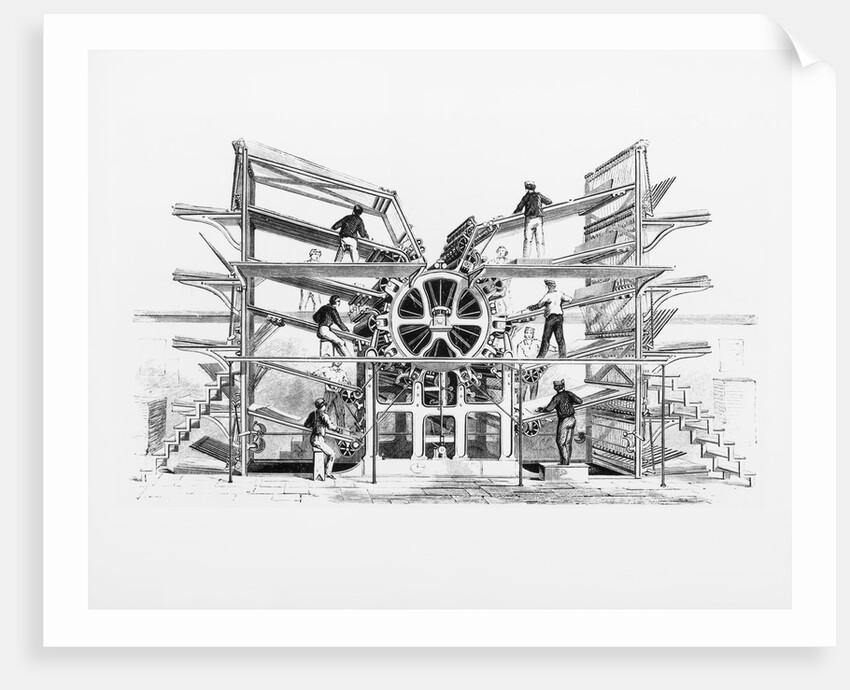 Illustration of a Cylinder Printing Press by Anonymous