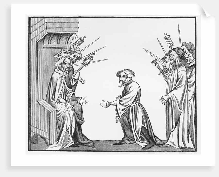 King Charlemagne Receiving an Oath of Fidelity from the Chroniques de St Denis Manuscript by Anonymous