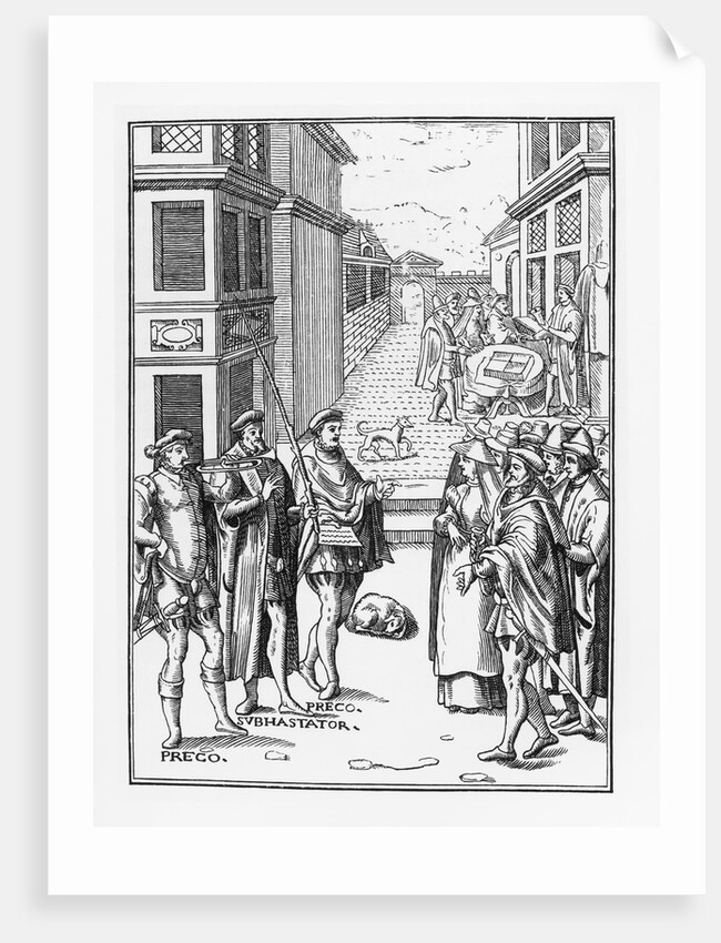 Illustration of a Business Transaction on the Street in Northumberland in the 16th Century by Anonymous