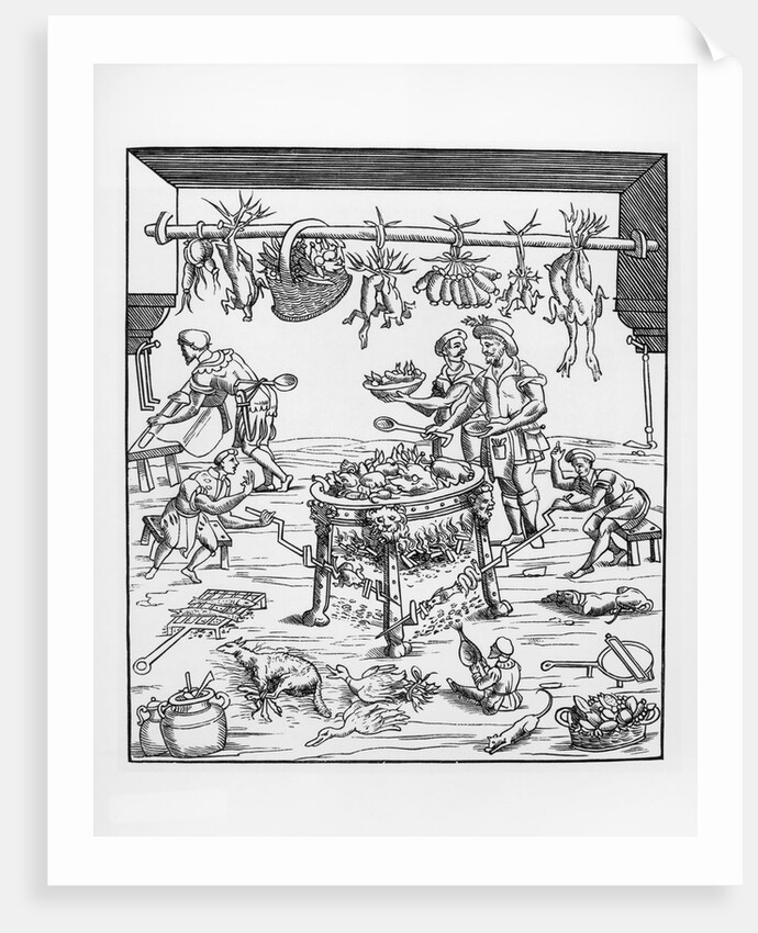 Illustration of an Italian Renaissance Kitchen by Anonymous