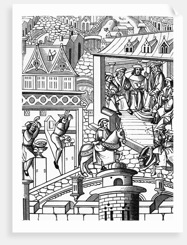 Woodcut Illustration Showing the Mint and Administrators by Anonymous