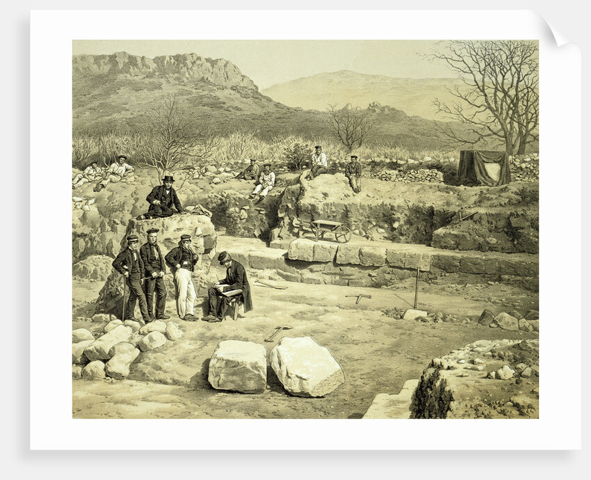 Lithograph of the Excavation of the Temple of Mars by Thomas Picken