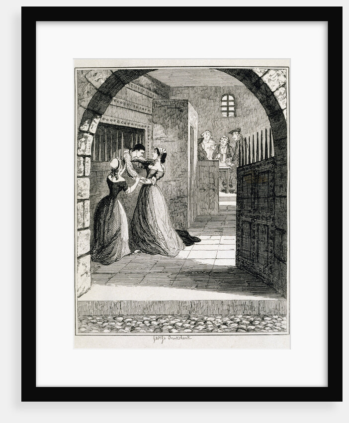 Illustration of Jack Sheppard Escaping from his Cell at Newgate Prison by George Cruikshank