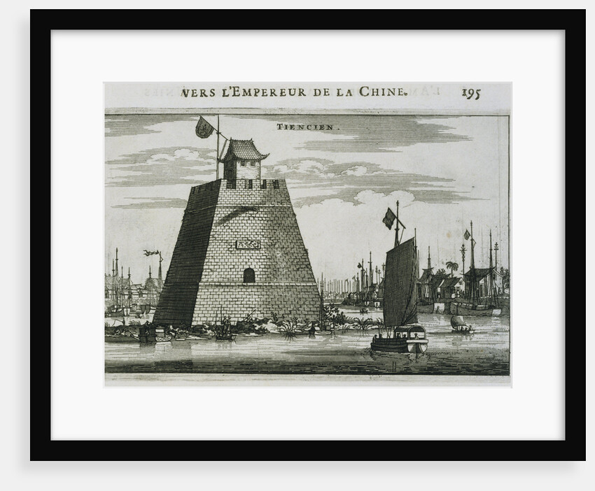 17th-Century Engraving of a Fort at Tientsin by Anonymous