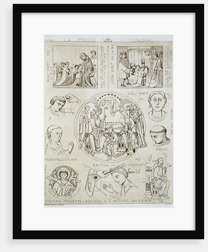 Book Illustration of Monks and Priests Being Tonsured by Anonymous