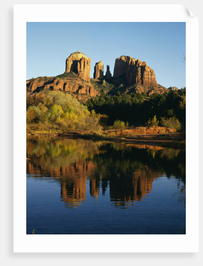 Cathedral Peak Reflecting in Oak Creek by Anonymous