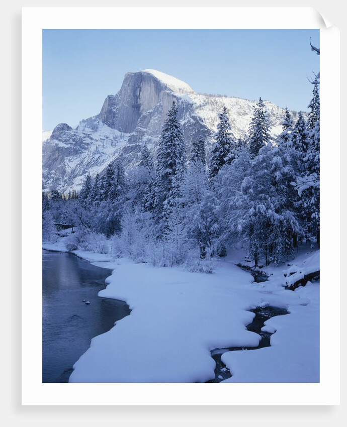 Merced River and Half Dome in Winter by Anonymous