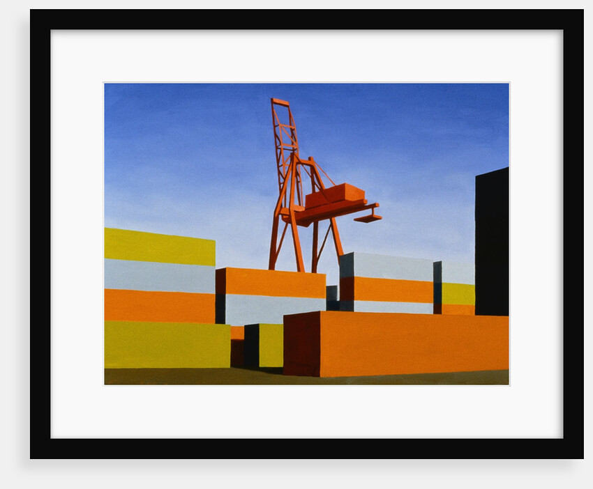Containers with Crane by Mary Iverson