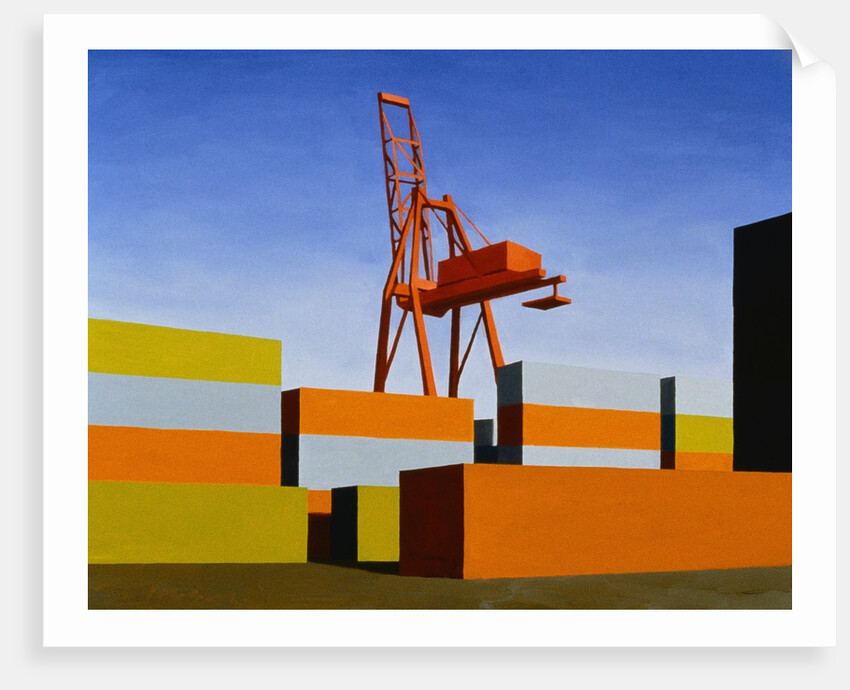 Containers with Crane by Mary Iverson