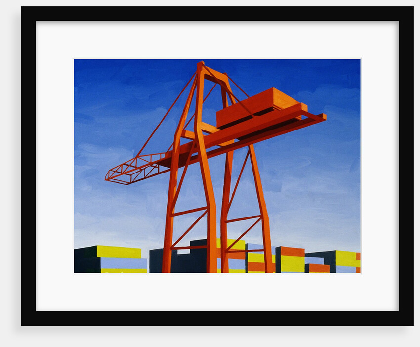 Crane with Containers by Mary Iverson