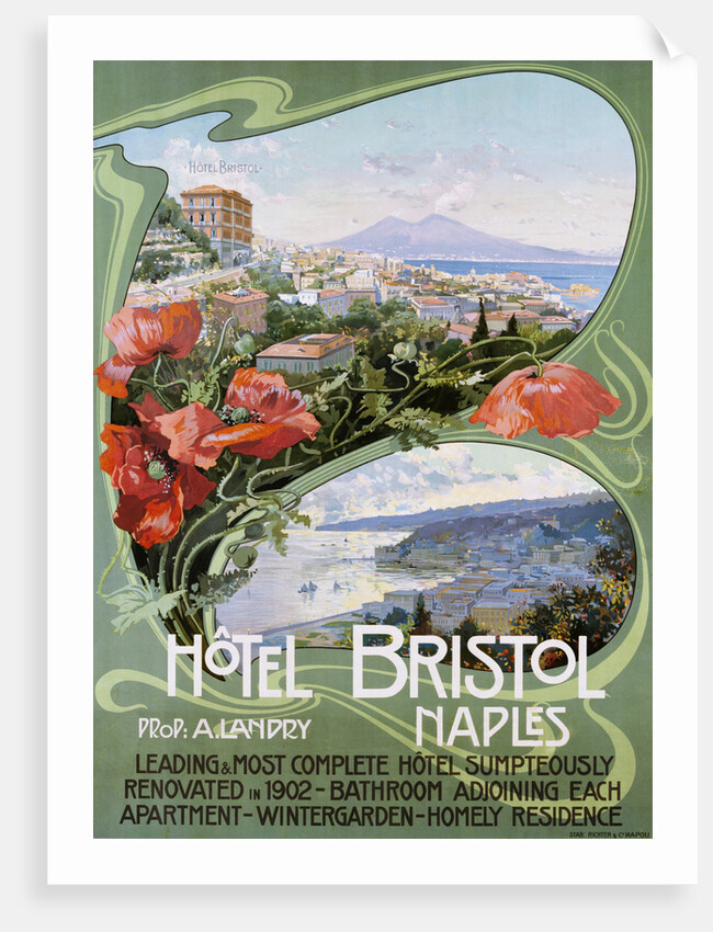 Advertising Poster for the Hotel Bristol Naples by Anonymous
