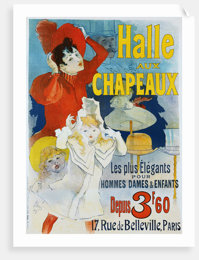 Halle aux Chapeaux Poster by Jules Cheret