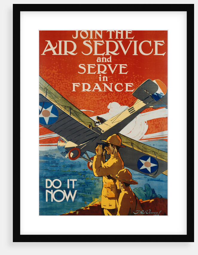 Join the Air Service and Serve in France Recruiting Poster by J. Paul Verrees