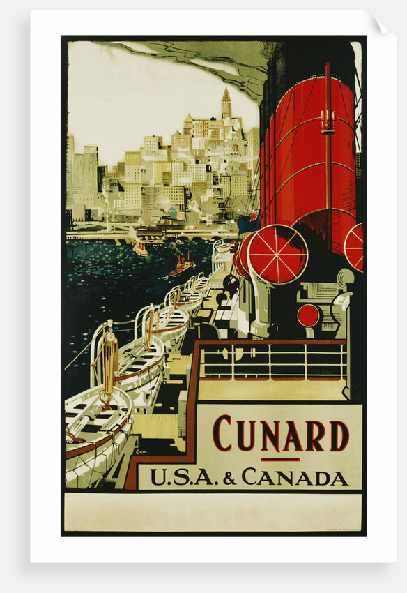 Cunard USA & Canada Poster by C.H.M.