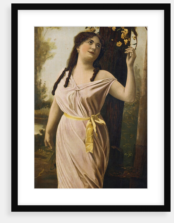Victorian Poster Depicting a Woman by a Tree by Anonymous