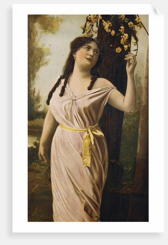 Victorian Poster Depicting a Woman by a Tree by Anonymous