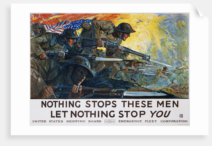 Nothing Stops These Men Recruitment Poster by H. Giles