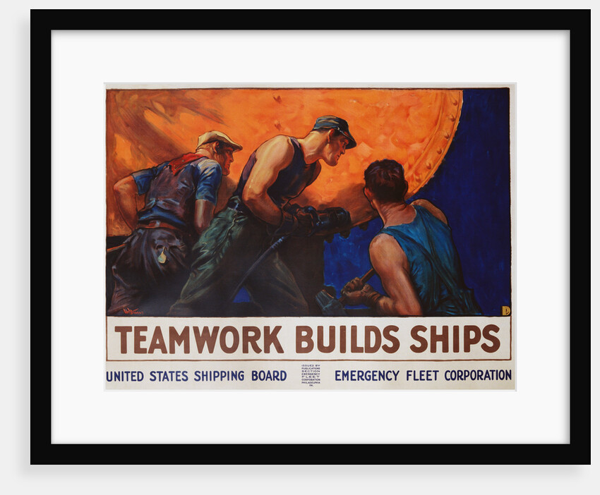 Teamwork Builds Ships Poster by William Dodge Stevens