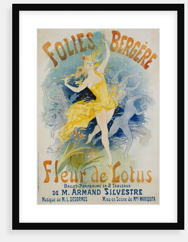 Folies Bergere Fleur de Lotus Poster by Jules Cheret