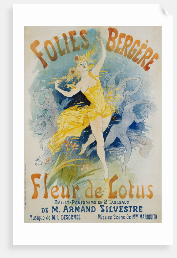 Folies Bergere Fleur de Lotus Poster by Jules Cheret