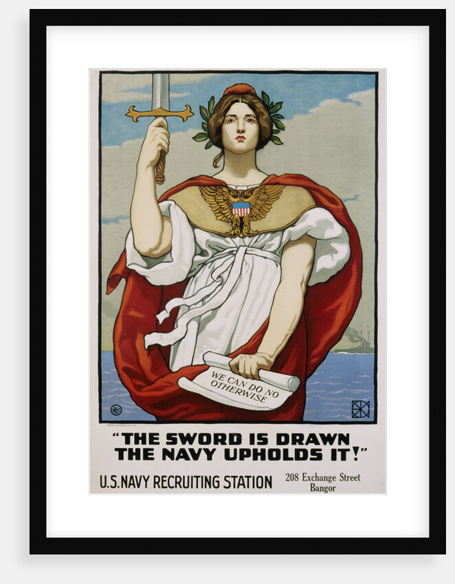 The Sword Is Drawn The Navy Upholds It! Recruitment Poster by Kenyon Cox
