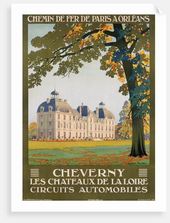 Cheverny les Chateaux de la Loire Poster by Constant Duval