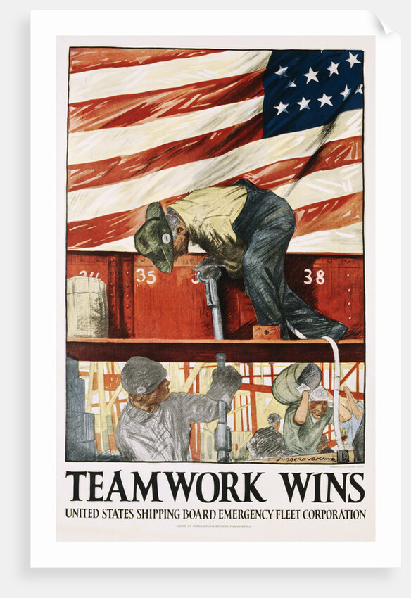 Teamwork Wins Poster by Hibberd V.B. Kline