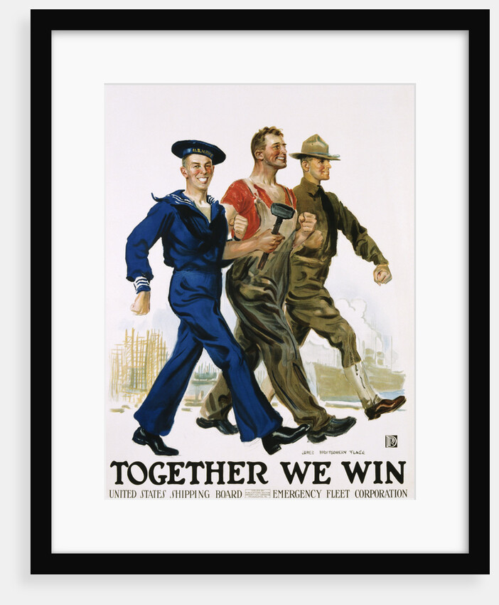 Together We Win Poster by James Montgomery Flagg