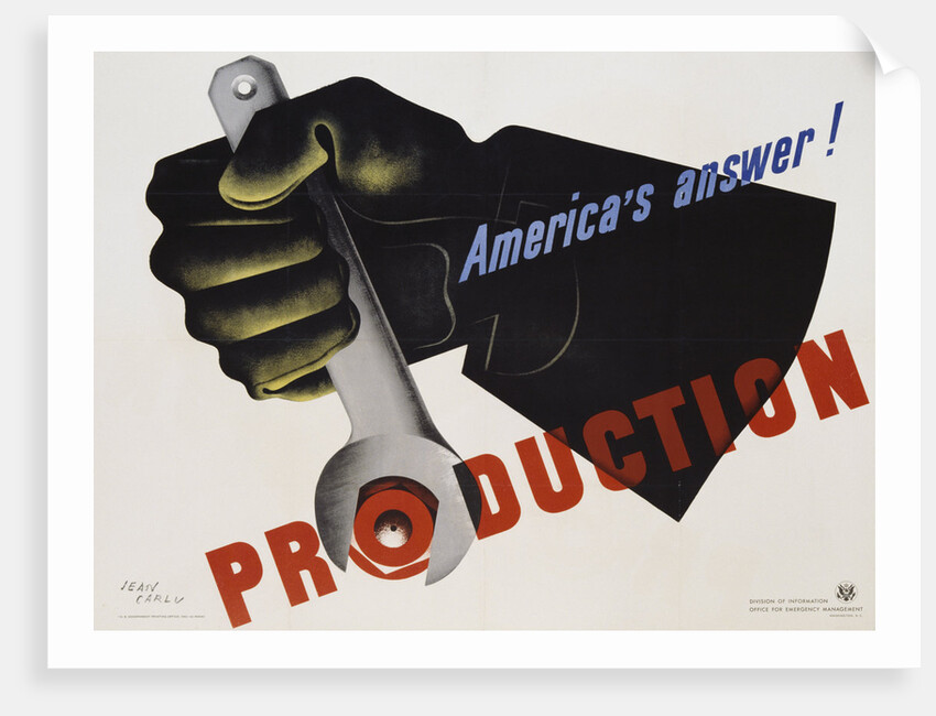 Production - America's Answer! Poster by Jean Carlu