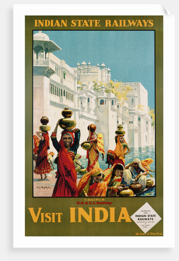 Visit India - Indian State Railways, Udaipur Poster by Bylityllis