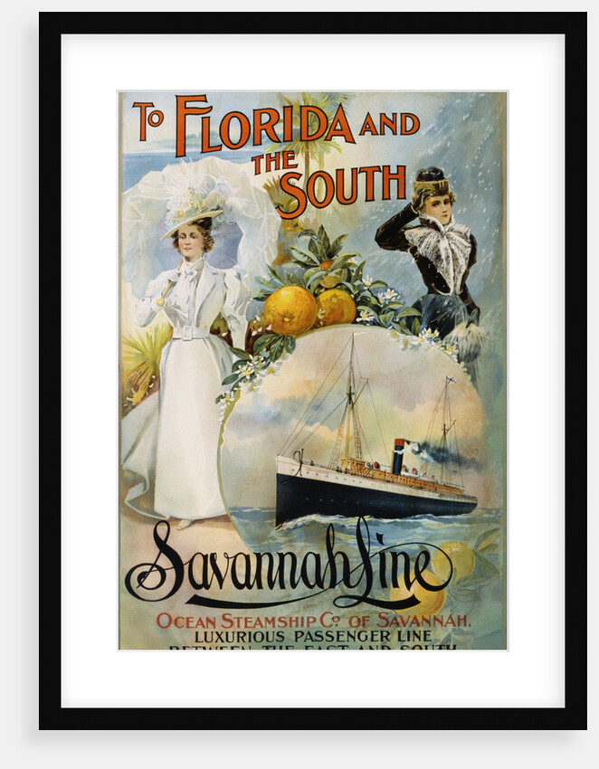 To Florida and the South - Savannah Line Poster by Anonymous