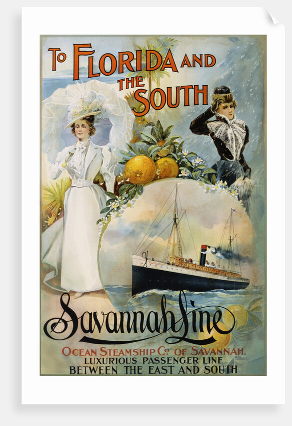 To Florida and the South - Savannah Line Poster by Anonymous