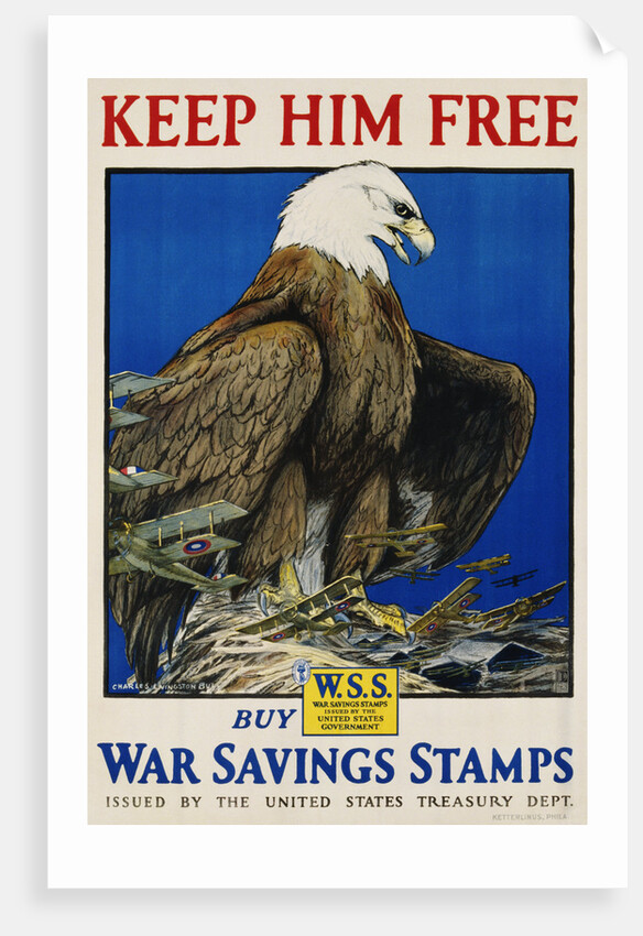Keep Him Free, Buy War Savings Stamps Poster by Charles Livingston Bull