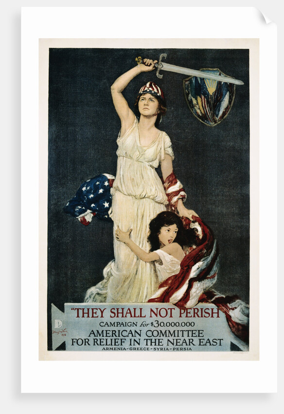 They Shall Not Perish Relief Poster by Douglas Volk