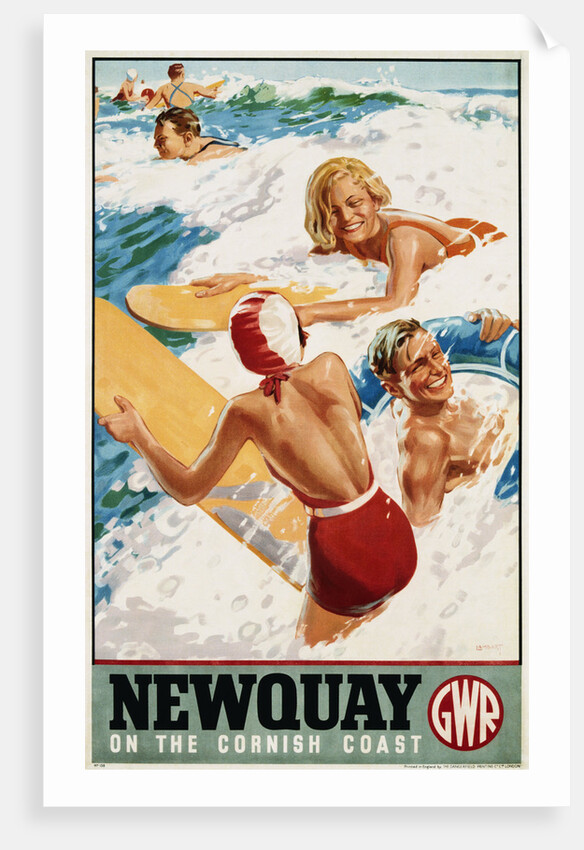 Newquay on the Cornish Coast Poster by Alfred Lambart