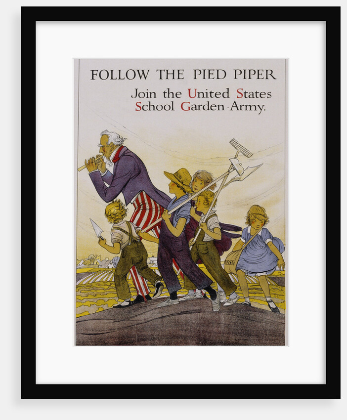 Follow the Pied Piper United States School Garden Poster by Anonymous