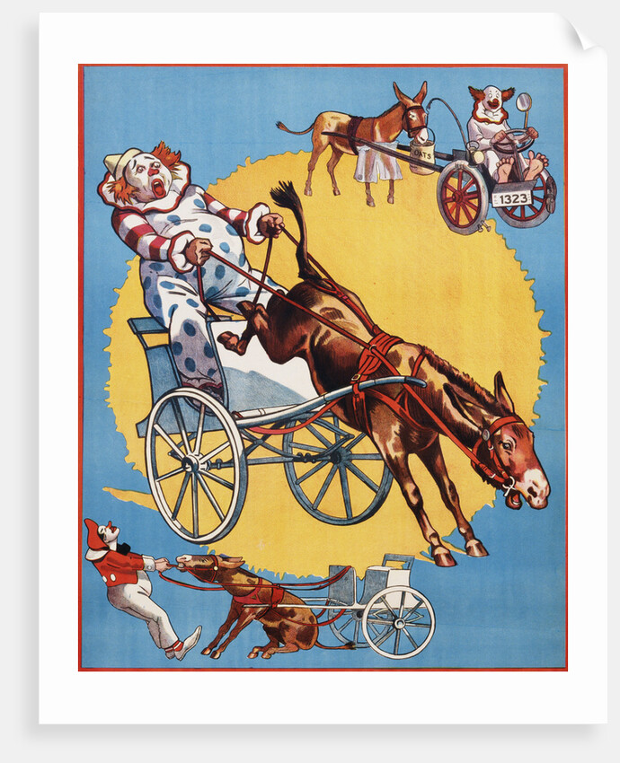 Poster Depicting Clowns and Donkeys by Anonymous