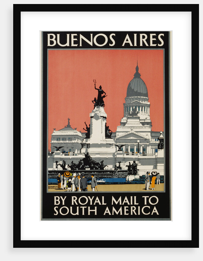 Buenos Aires - By Royal Mail to South America Poster by Kenneth Shoesmith