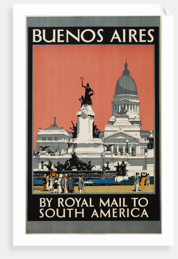 Buenos Aires - By Royal Mail to South America Poster by Kenneth Shoesmith