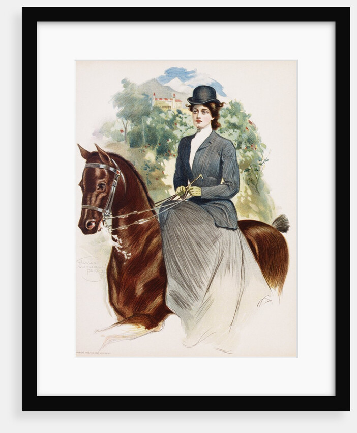 Poster Depicting a Woman Riding Sidesaddle by Thomas Mitchell Peirce