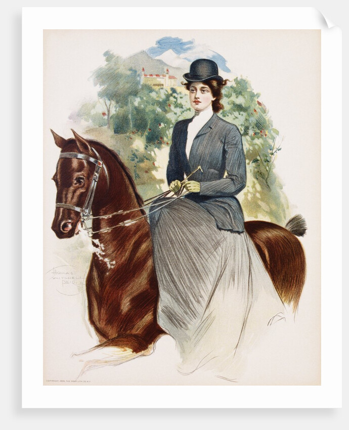 Poster Depicting a Woman Riding Sidesaddle by Thomas Mitchell Peirce