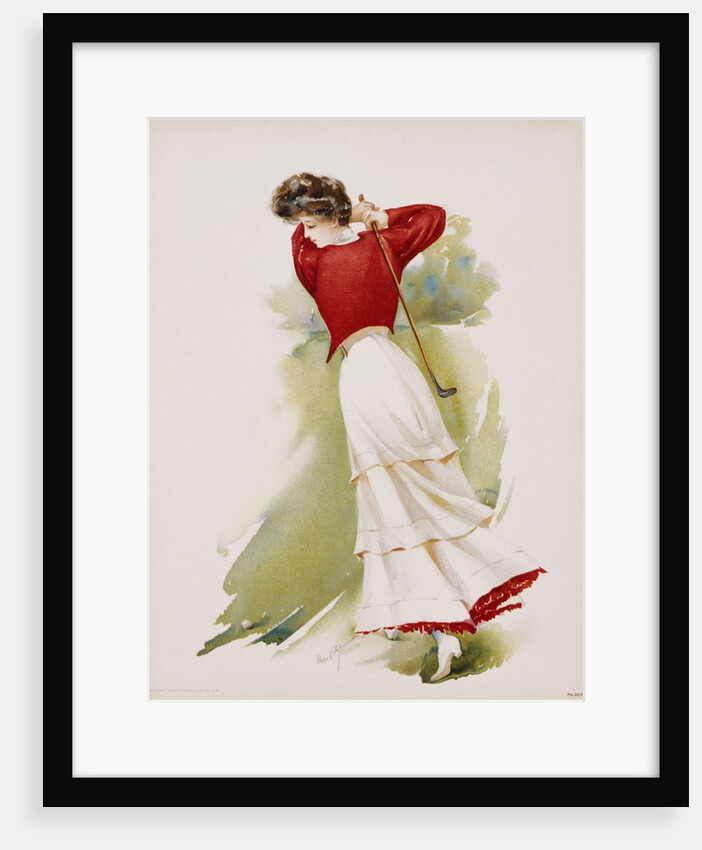Poster Depicting a Woman Playing Golf by Maud Stumm