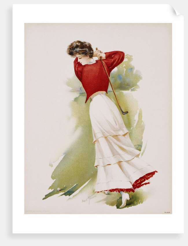 Poster Depicting a Woman Playing Golf by Maud Stumm
