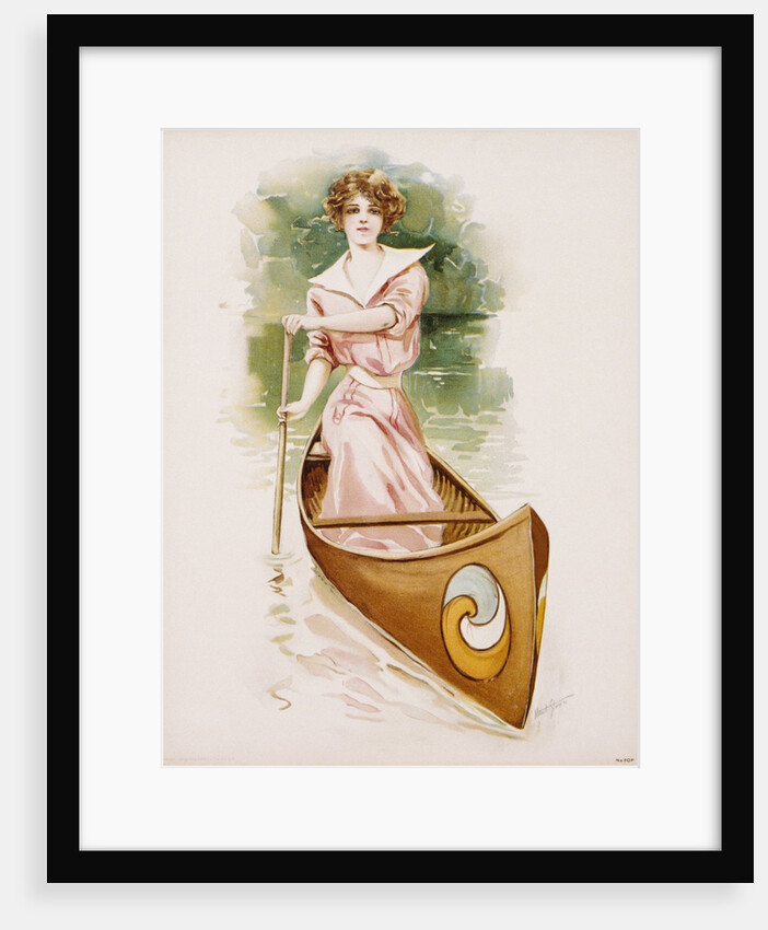 Poster Depicting a Woman Canoeing by Maud Stumm
